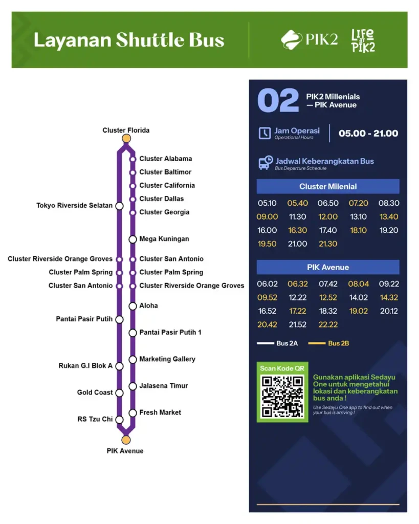 sewa apartemen pik - rute layanan shuttle bus 2